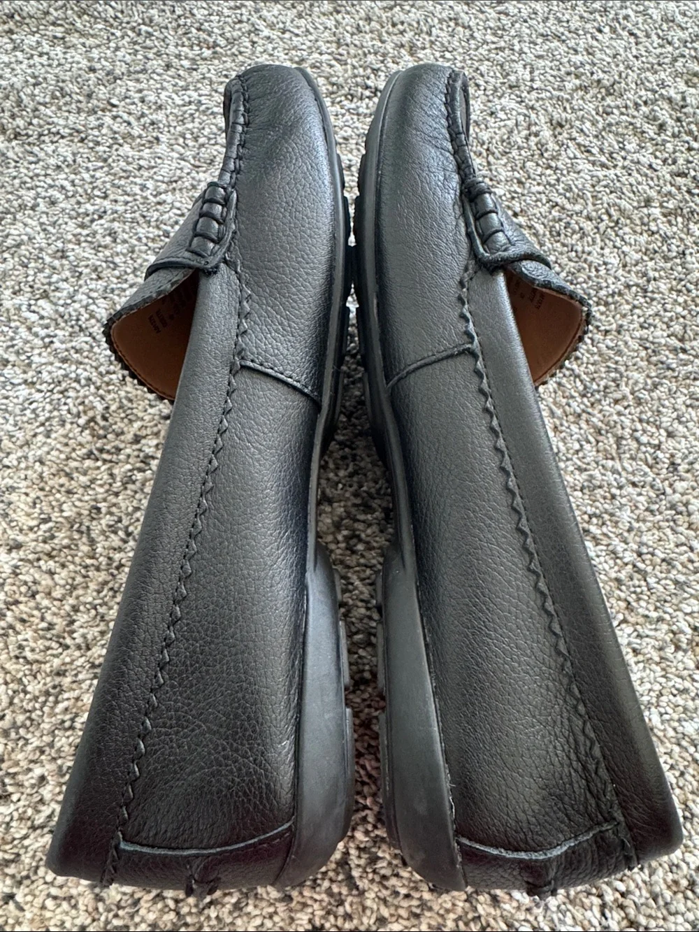 Coach Odette Black Pebbled Scalloped Penny Loafers Size 8.5 - Picture 6 of 10